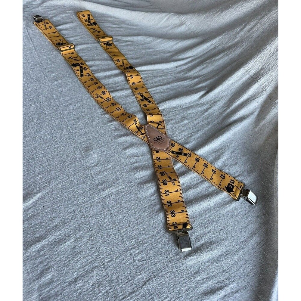 CLC Custom Leather Craft Construction Suspenders Heavy Duty Ruler Print 2”